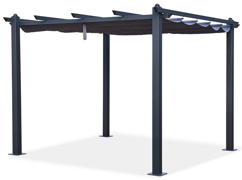 Gartenpavillon Pergola Luxor verstellbares Dach anthrazit 3x4 m Garten Terrasse - Bild 3 von 4