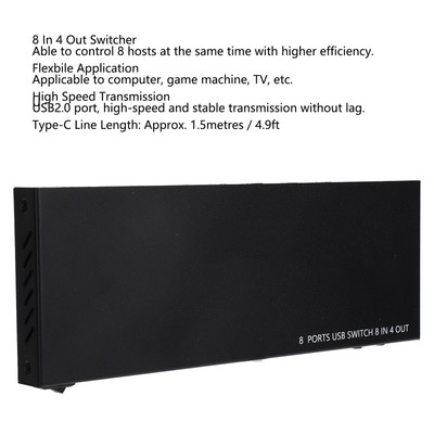 High Definition Multimedia Interface Switcher Kvm Konverter Usb 2.0 8 In 4 O OBM