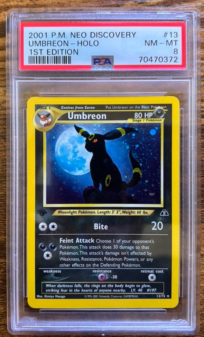 Pokemon TCG Neo Discovery 1st Edition #13/75 Umbreon Holo Rare PSA 8