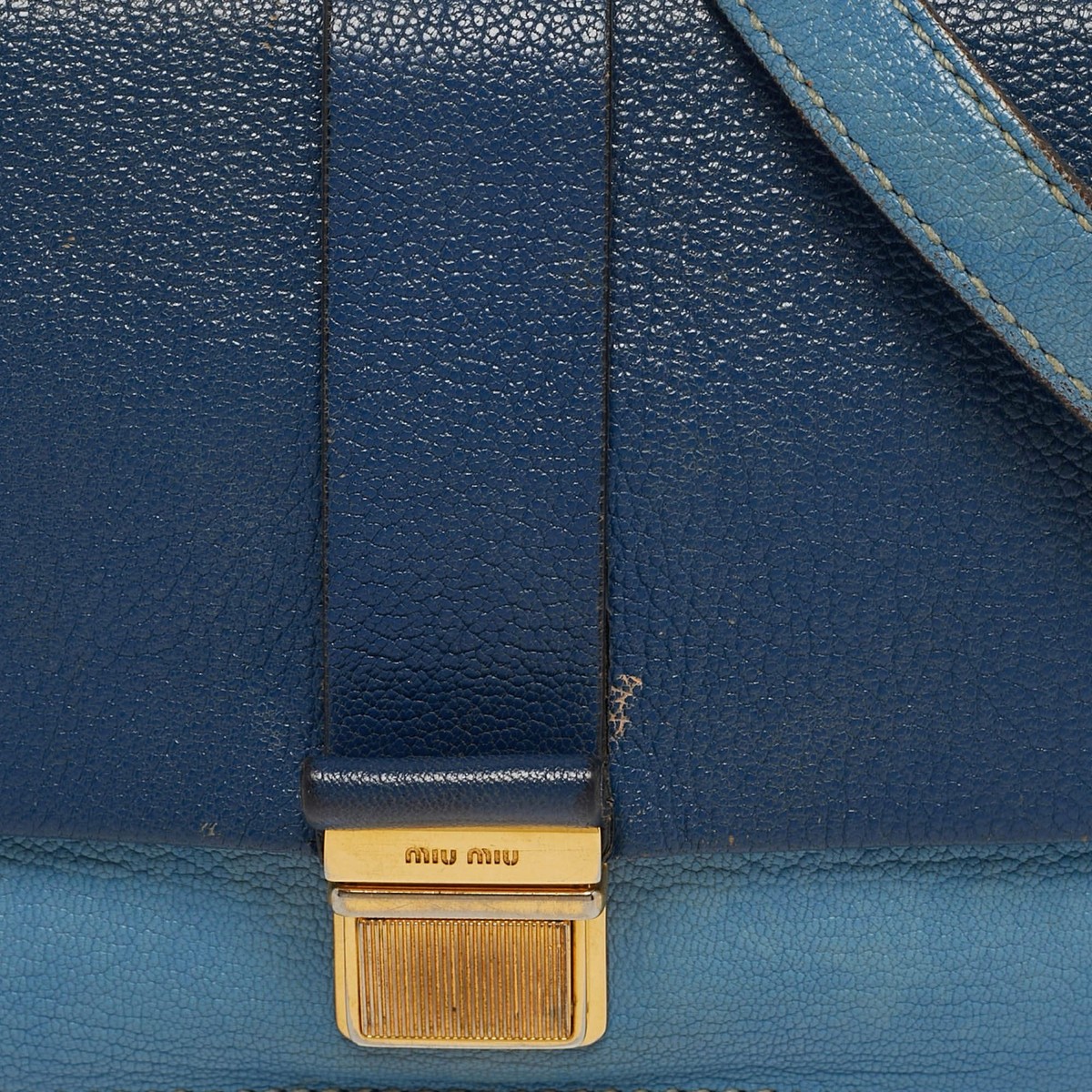 Miu Miu Two Tone Blue Madras Leather Flap Crossbody Bag | eBay