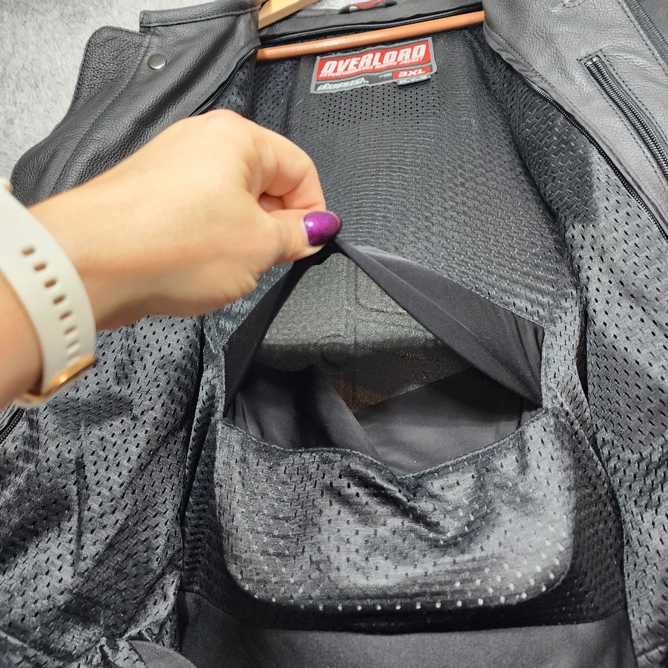 Chaqueta de cuero ICON Overlord forrada y blindada para motocicleta talla 3XL Foto 3 de 4