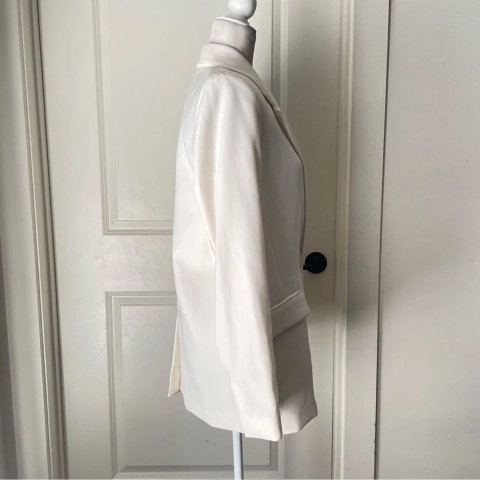 Zara Double Breasted White Cream Blazer Sz M Read - Image 4 of 4
