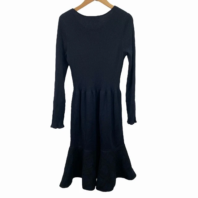 Vestido TO BE CHIC Tejido Manga Larga Hasta la Rodilla 100% Lana Azul Marino L Foto 2 de 4