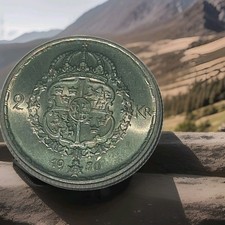 1950 2 KRONE SILBER GUSTAFVV SVERIGES K&Ouml;NIG SCHWEDEN IN STEMPEL GLANZ