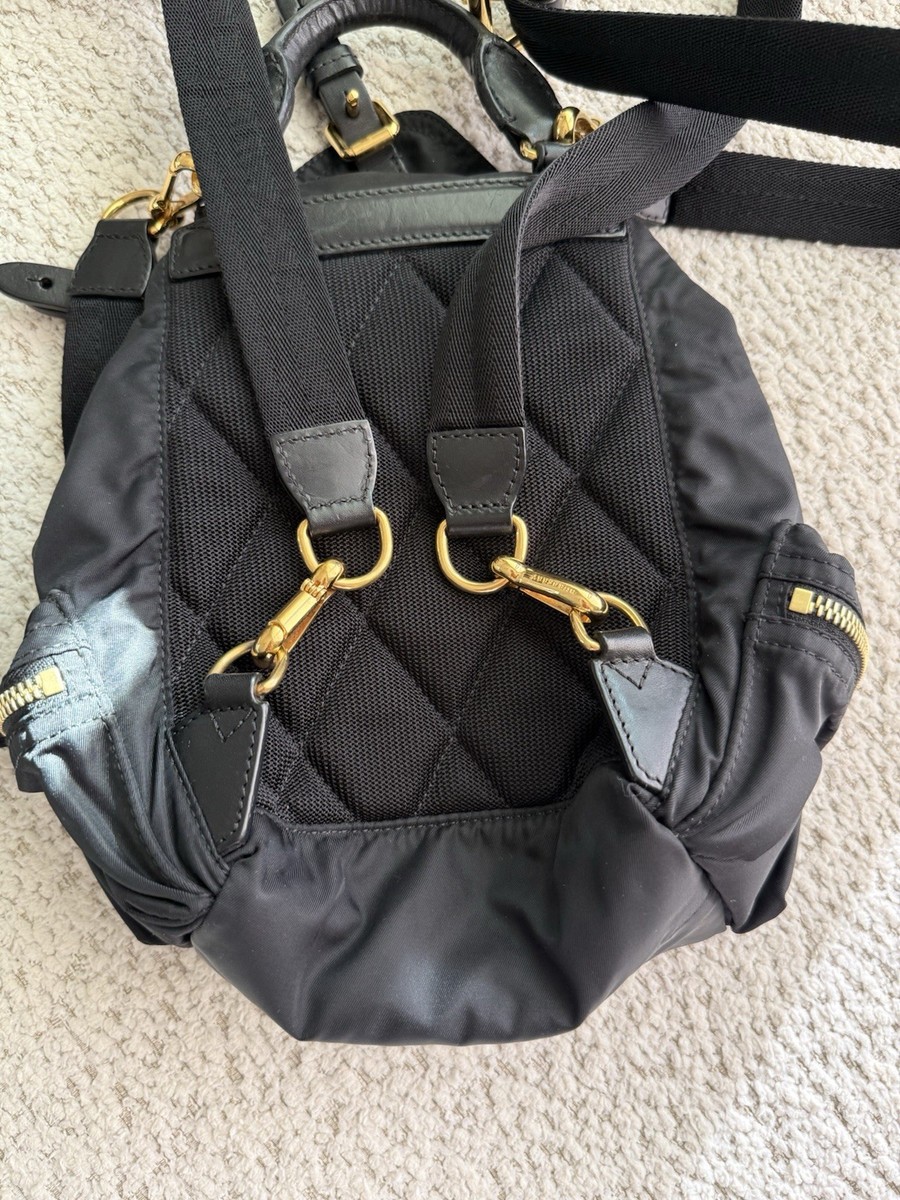 Burberry Backpack Small Black Leather/Nylon | eBay
