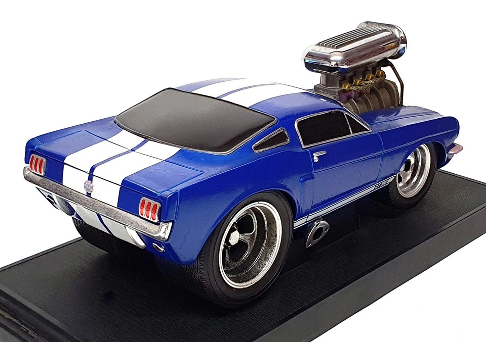 Muscle Machines 1/18 Scale 61189 - 1966 Ford Mustang - Blue/White Stripes - Image 2 of 4