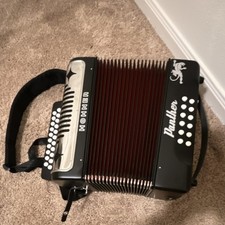 HOHNER Panther 31-Button FBbEb Diatonic Accordion 12 Bass 2 Reg Black/Red