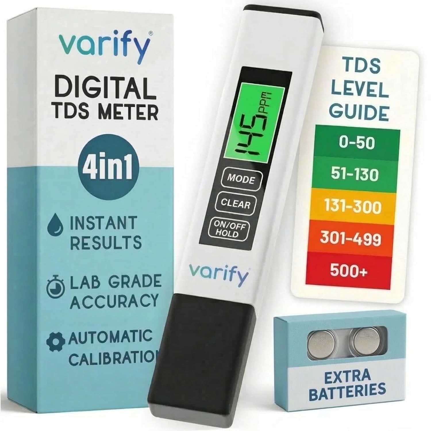 Instant 4-In-1 TDS Meter Digital Water Tester for Drinking W