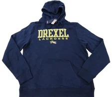 New Drexel University Dragons Lacrosse Mens Sizes L-XL Navy Blue Hoodie