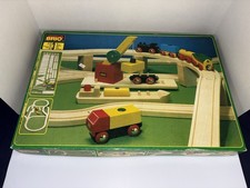 Vintage Swedish Brio Wood Freight Train 33143 Original Box 52 Pieces Excellent