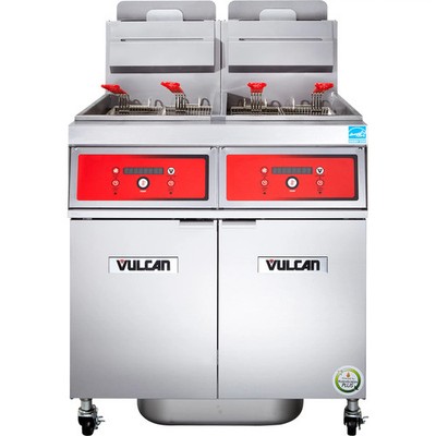 Vulcan 2VK65DF PowerFry5 (2) Fryer High Efficiency 75 lb Gas Fryer Battery