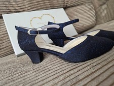 Jugendweiheschuhe Abendkleidschuhe Damen , Blau, Gr. 39