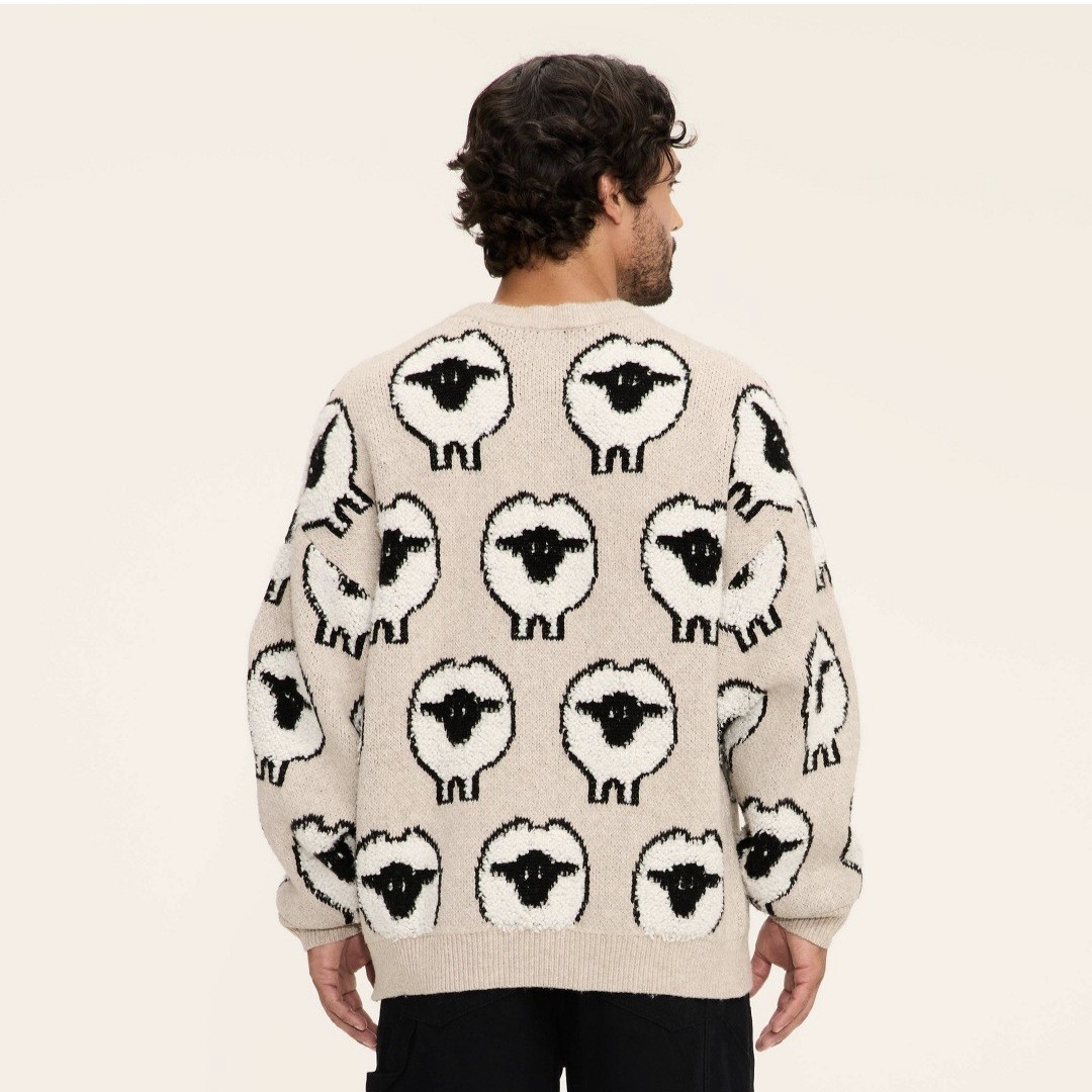sale ☆ WOOLRICH RUN SHEEP SWEAT SHIRT Target × Woolrich - Adult Unisex Sheep Print Pullover Sweater