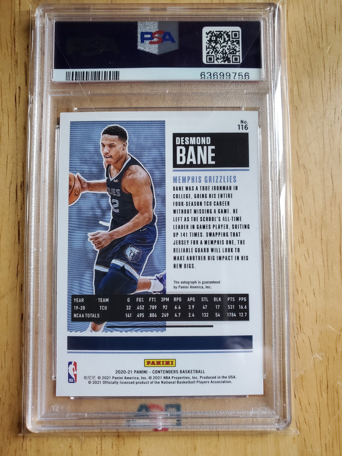 🏀 2020 Contenders Desmond Bane ROOKIE On Card AUTO PSA 9 Mint #116 🔥 Magic 🔥  view 4
