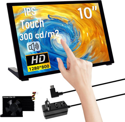 Geeekpi 10,1 Zoll Kapazitiver Touchscreen Für Raspberry Pi 5, HDMI IPS Monitor 1