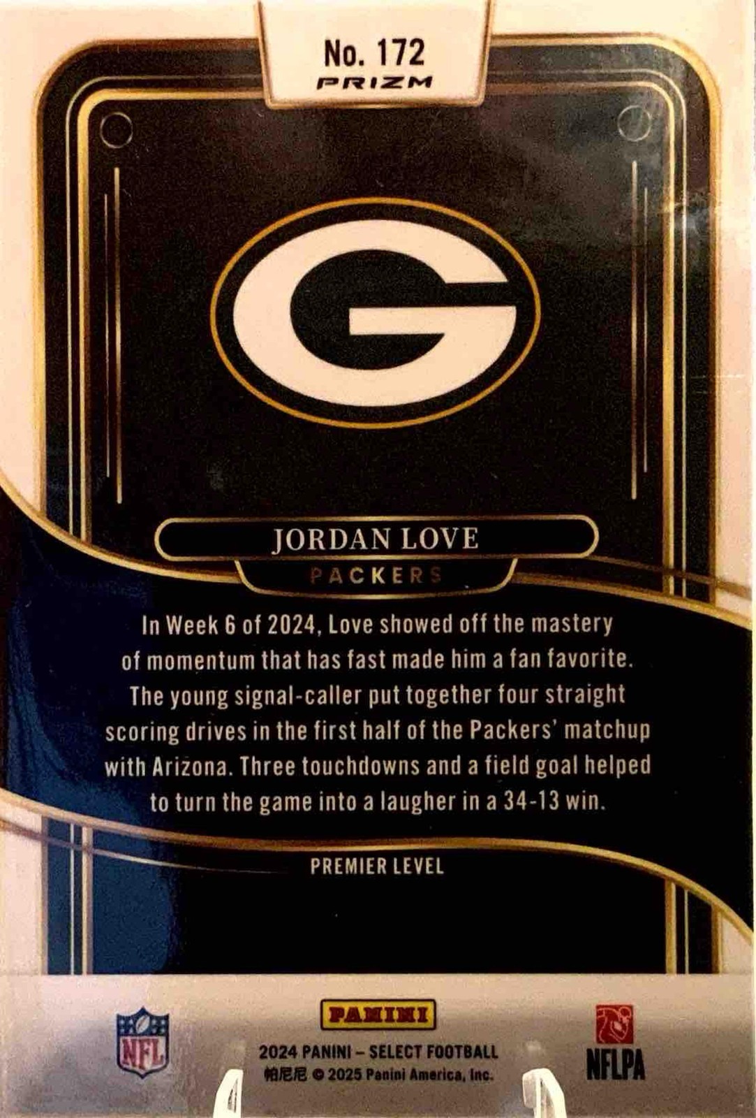 2024 Panini Select #172 Jordan Love Black & Red Prizm Shock thumbnail 2