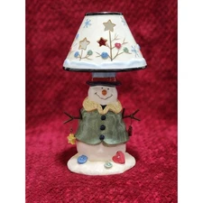 St. Nicholas Square Ceramic Snowman Button Tree Tealight Candle Holder Lampshade