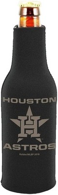 Houston Astros 2-Pack Tonal Black Design Zipper Bottle Neoprene Beverage...
