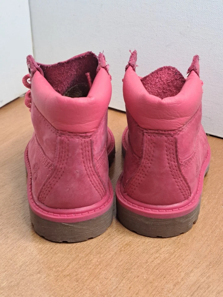Timberland Waterproof Pink Leather Boots Girls' DURABLE Size 6  - Image 3 of 4