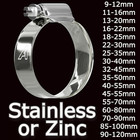 Stainless Steel Or Zinc Hose Clips Pipe Clamps Jubilee British Quality
