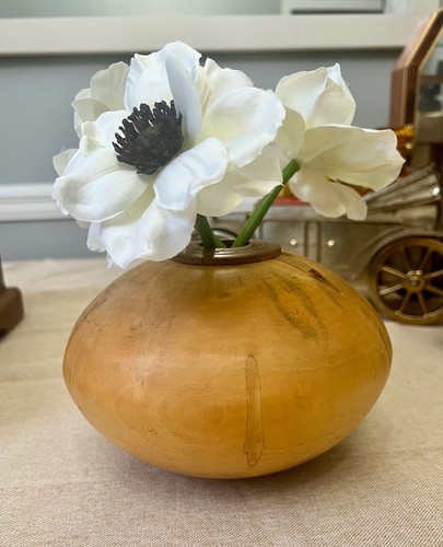Lee Dale Hand Turned Box Elder Burl Spalted Wood Vase