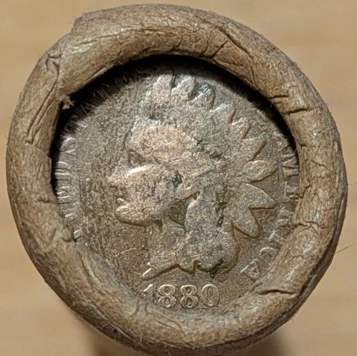 OLD BANK ROLL~UNSEARCHED~INDIAN HEAD END 1880 (Better Date VG) & 1899 VG