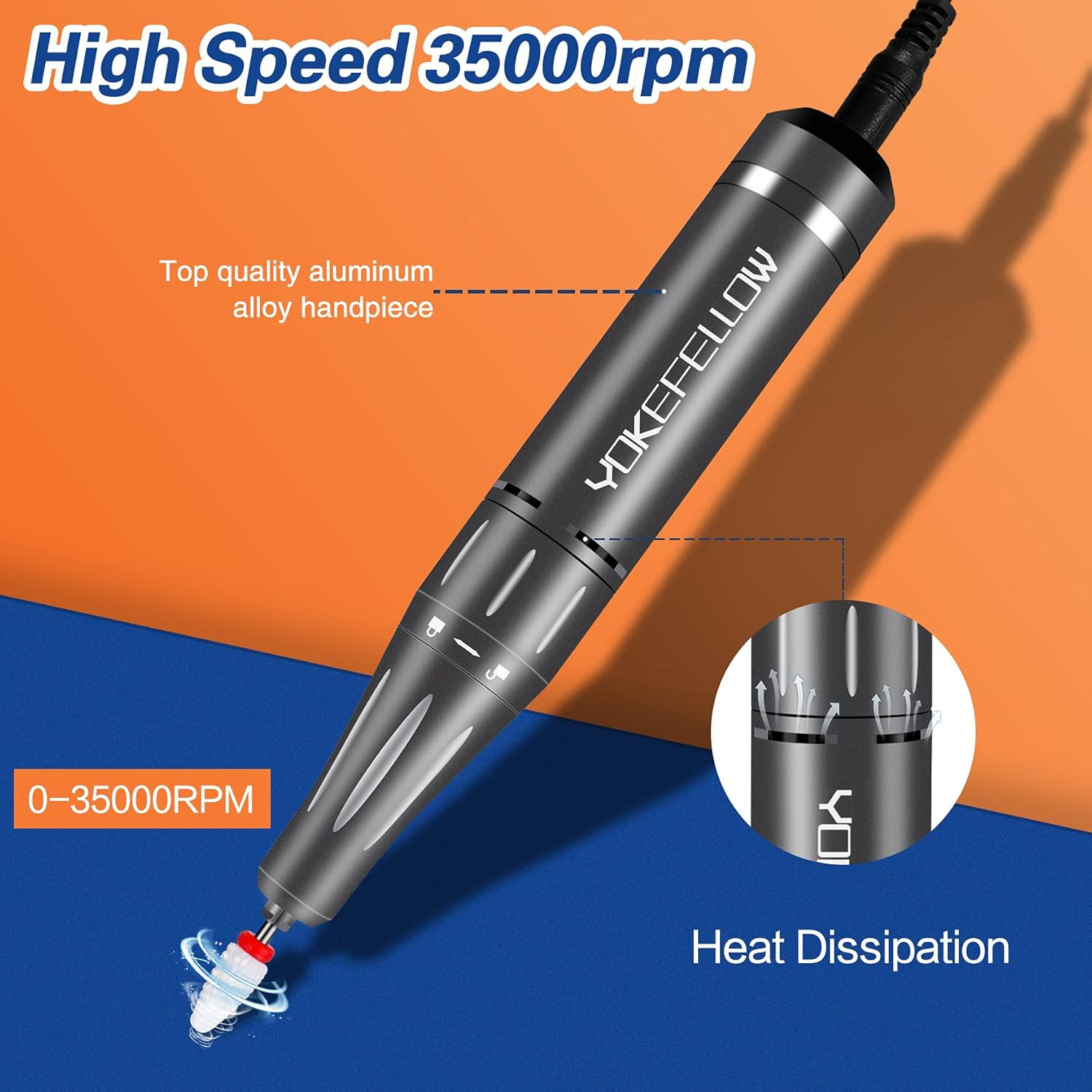 Nail Drill Machine - 35000RPM Electric Nail File Nail Drills for Acrylic Nails P