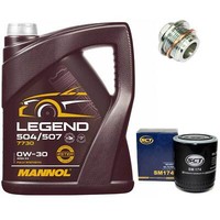 MotoröL Set 0W-30 5 Liter + ÖLfilter + ÖLablassschraube FüR Audi A6 A4 A8 80 2.8