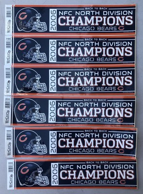 Lot of 6 NFL Chicago Bears 2006 NFC North Champions Team Logo Bumper ...