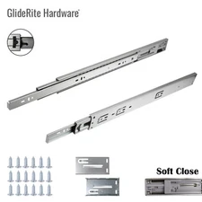 14"-24” Full Extension Soft-Close Side Mount Ball Bearing Drawer Slides (100lbs)