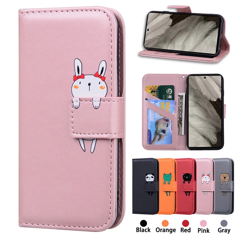 Linda funda de teléfono abatible de cuero animal a prueba de polvo para Google Pixel 8 7 Pro 6A 5A 5G Foto 2 de 2