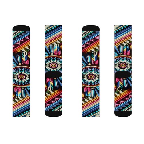 All Over Print Adult Socks 3D Southwestern Navajo Print Native American Aztec - Picture 3 of 9