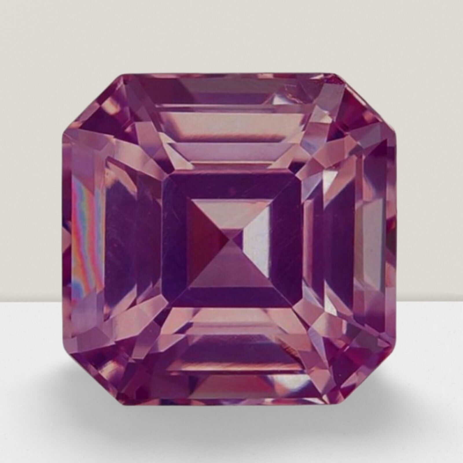 Pink Sapphire Asscher Cut Gemstone 8 Cts - 14 mm Flawless Loose Gem