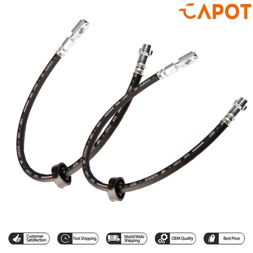 2X Front Brake Hoses Lines Pair For A3 MK1 Golf MK4 Bora Leon Octavia