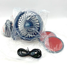 USB Operated Mini Car Fan, Suction Cup 4-Speed 360 Degree Rotation
