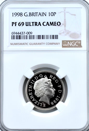 1998 10p Ten Pence NGC Proof PF69 Great Britain