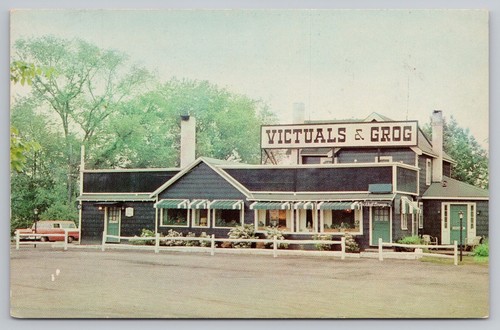 1961 Guilford, CT - Victuals & Grog - Restaurant, Town & Country Conn. Postcard