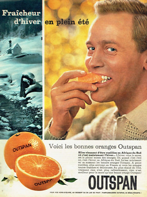 Werbung Advertising 1022 1962 Outspan Orangen Frische Winter im Sommer