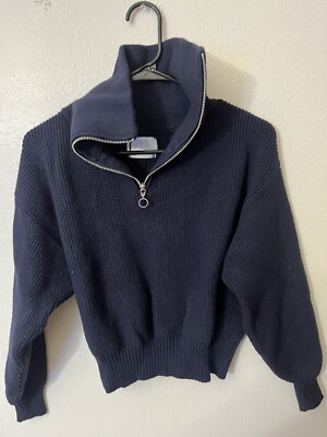 Knit Sweater Zara Zip Pullover Zara Kids Sweater Size 13-14 Navy