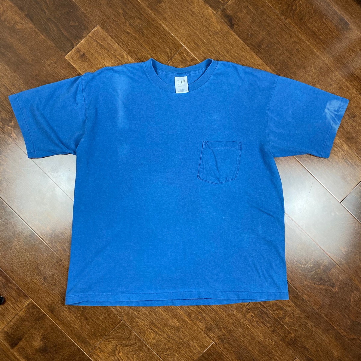 Vintage GAP Single Stitch Pocket Shirt Size Large Light Blue