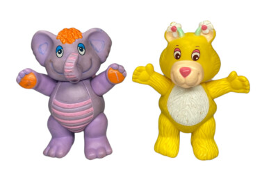 2-Vintage Hasbro 1985 Wuzzle Figures Butter Bear Eleroo Bumble Lion