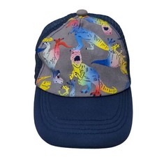 Unbranded Boy's Snapback Mesh Back Hat Blue Adjustable Graphic Dinosaur Logo