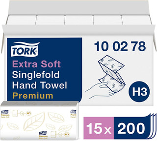 TORK® 100278 Zickzack Handtücher H3 Premium 2 lagig Weiß 3.000 Tücher (R2 A4