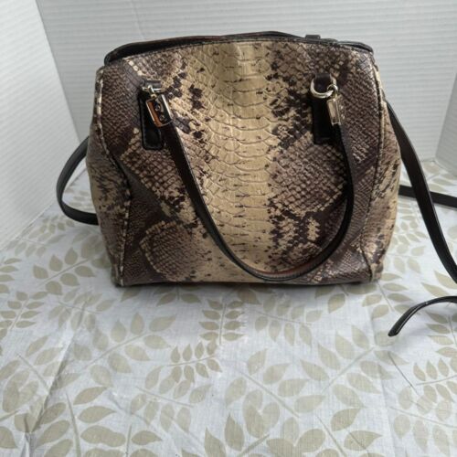 COACH MULTI COLOR PYTHON EMBOSSED LEATHER MINETTA SATCHEL - Picture 3 of 9