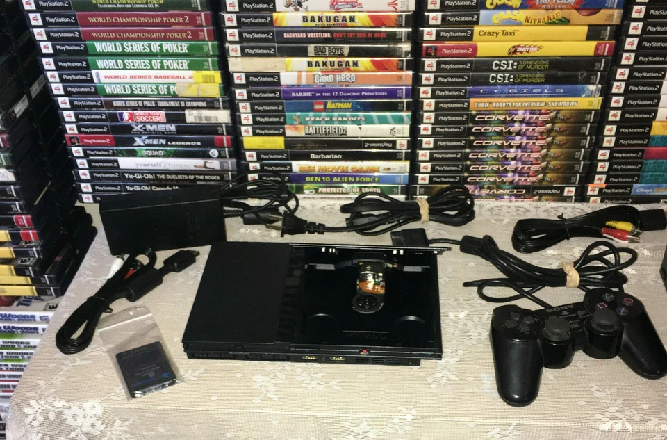 LOTE CONSOLA SONY PLAYSTATION 2 PS2 FAT O SLIM PAQUETE CON 7 JUEGOS Foto 4 de 4