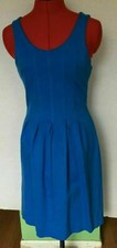 J CREW PLEATED SHEATH DRESS WOMENS SIZE 4 TEAL BLUE *L