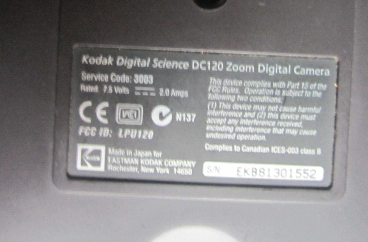 Camera Vintage Kodak Digital Science DC120 Zoom Digital Camera eBay