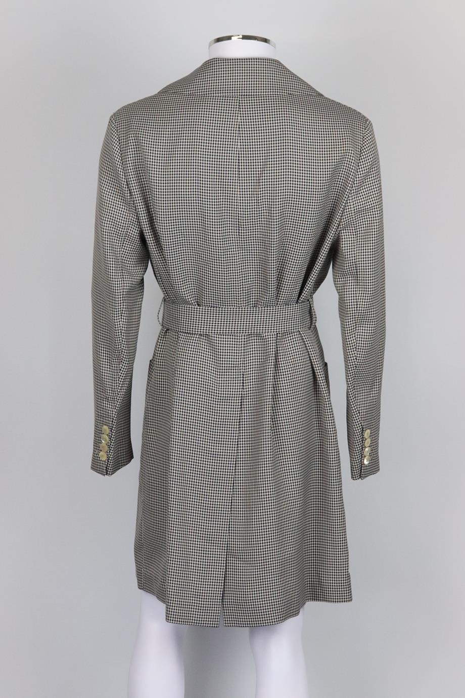 FENDI MEN'S BELTED HOUNDSTOOTH WOVEN COAT IT 50 UK/US CHEST 40 image 3