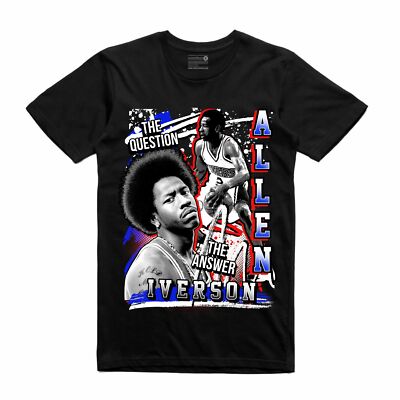 BRAND NEW Streetwear on Demand IVERSON THE ANSWER BLACK Tee Shirt SMALL-3XLARGE
