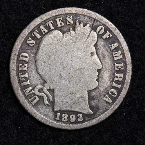 1893 Silver Barber Dime GOOD FREE SHIPPING
